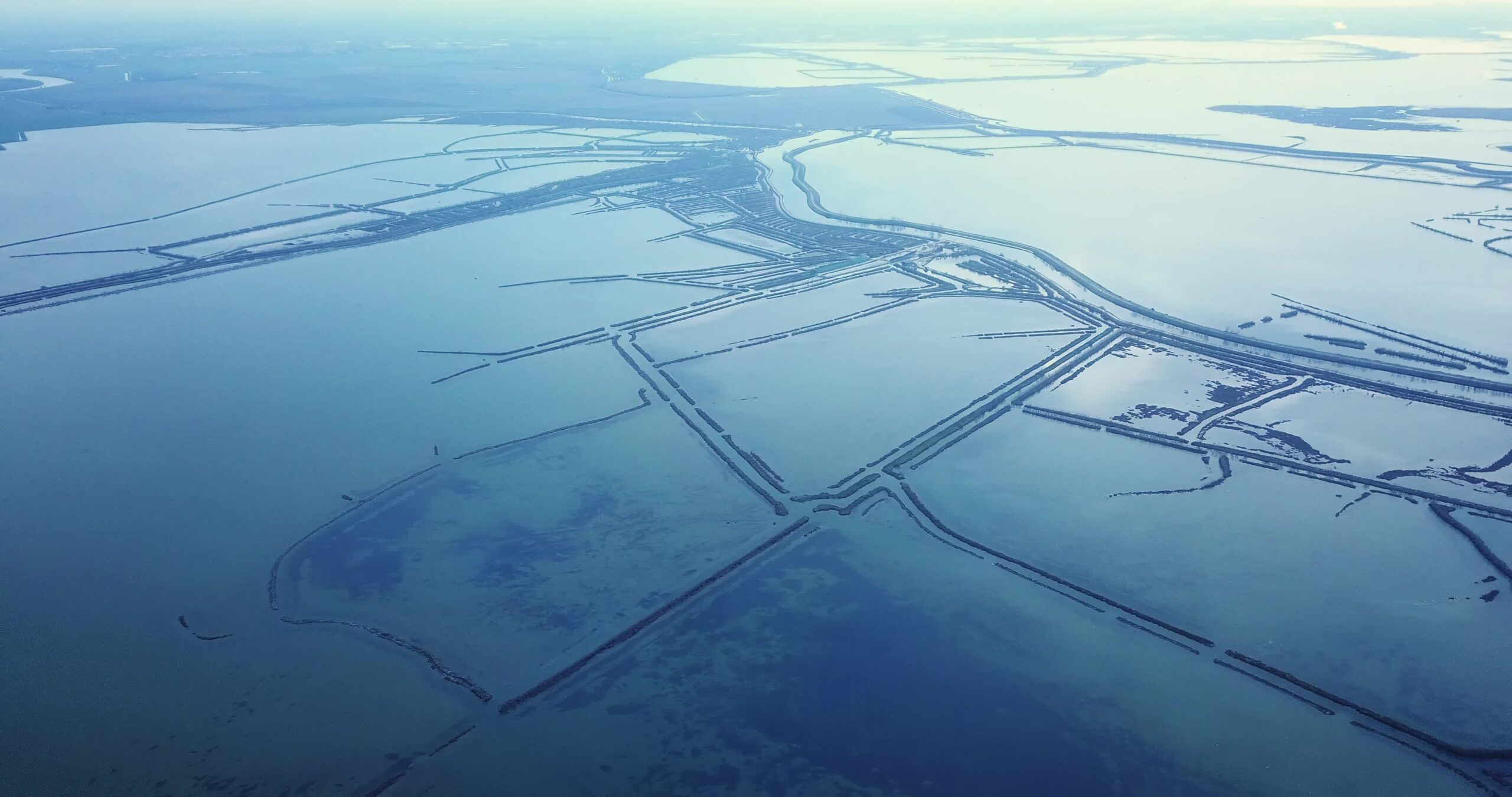 Vista aerea della laguna veneta