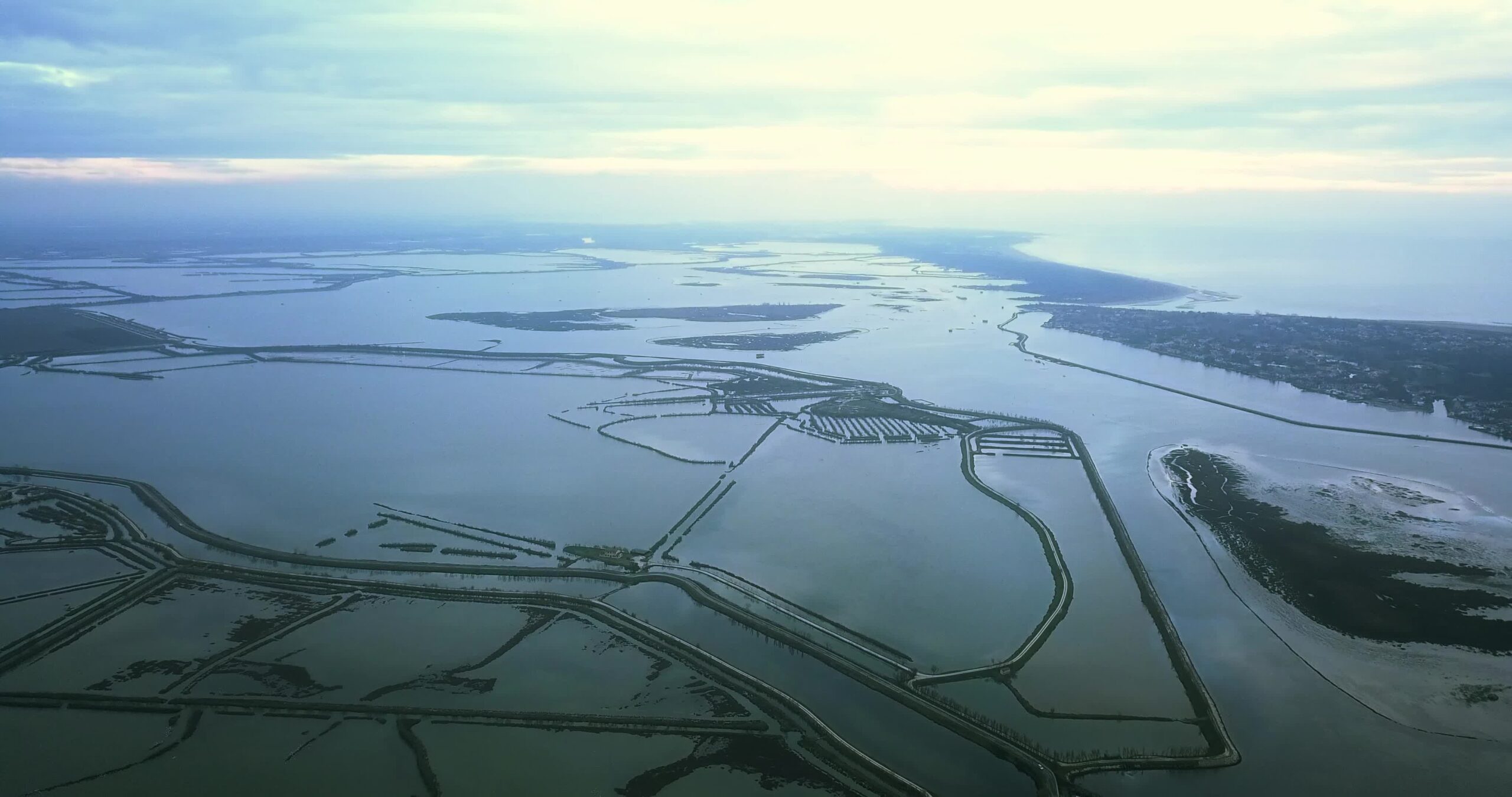 Beautiful aerial panorama of the lagoon