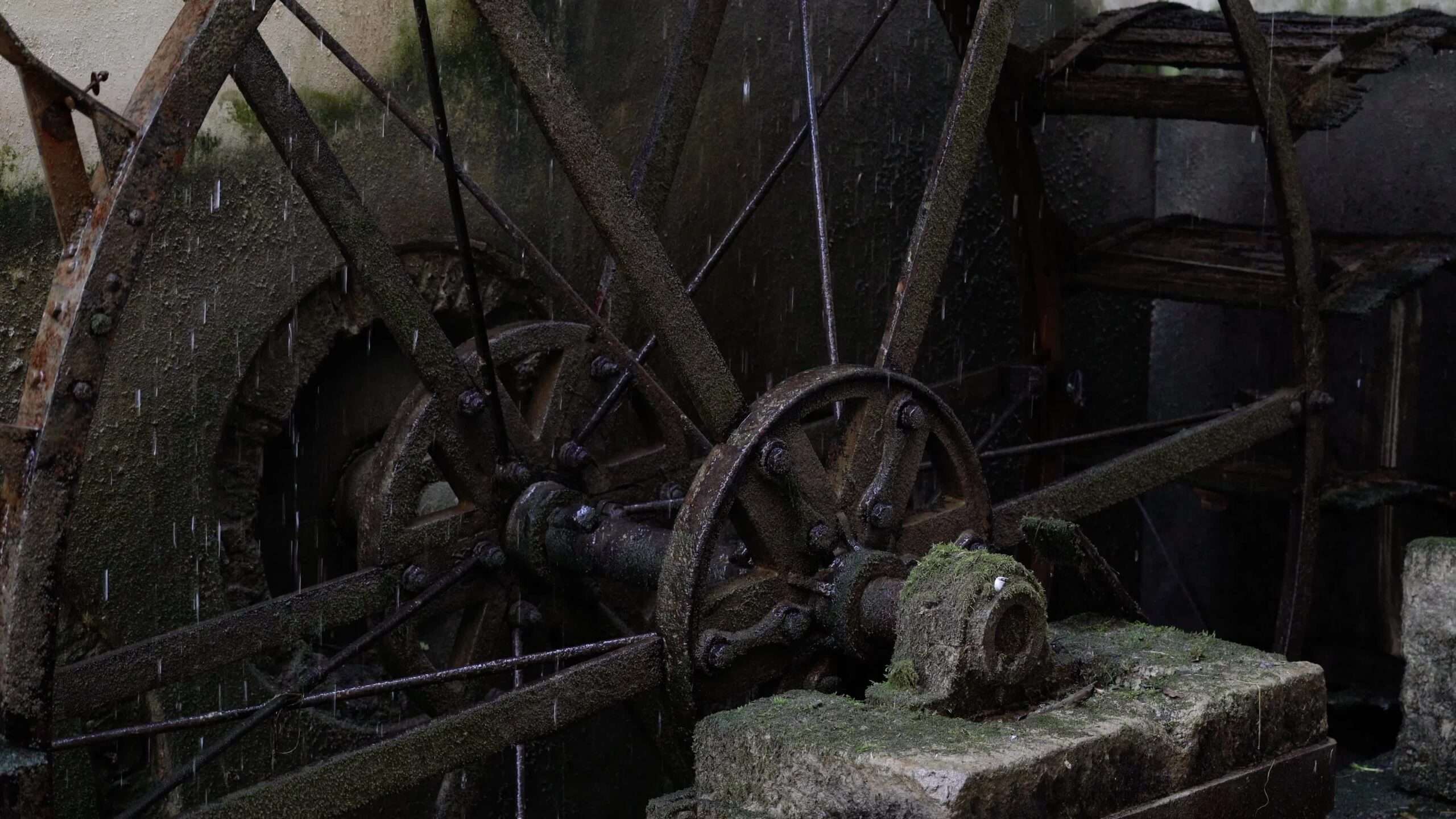 Ancient water mill wheel