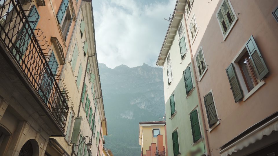 Vintage houses in city center of ancient Italian town