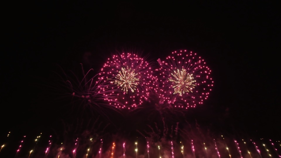 Grandioso spettacolo pirotecnico in occasione della festa del Redentore su Venezia
