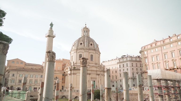 Church of Most Holy Name of Mary and columns in Rome