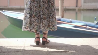Woman with simple dress in Venice