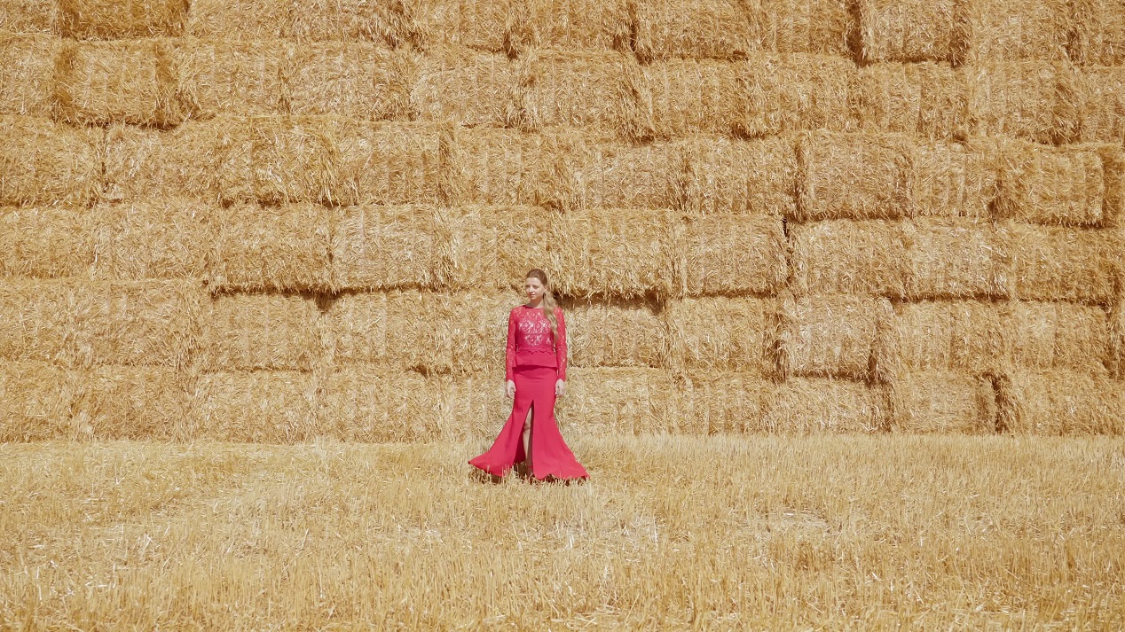 Elegance Amidst Hay Bales