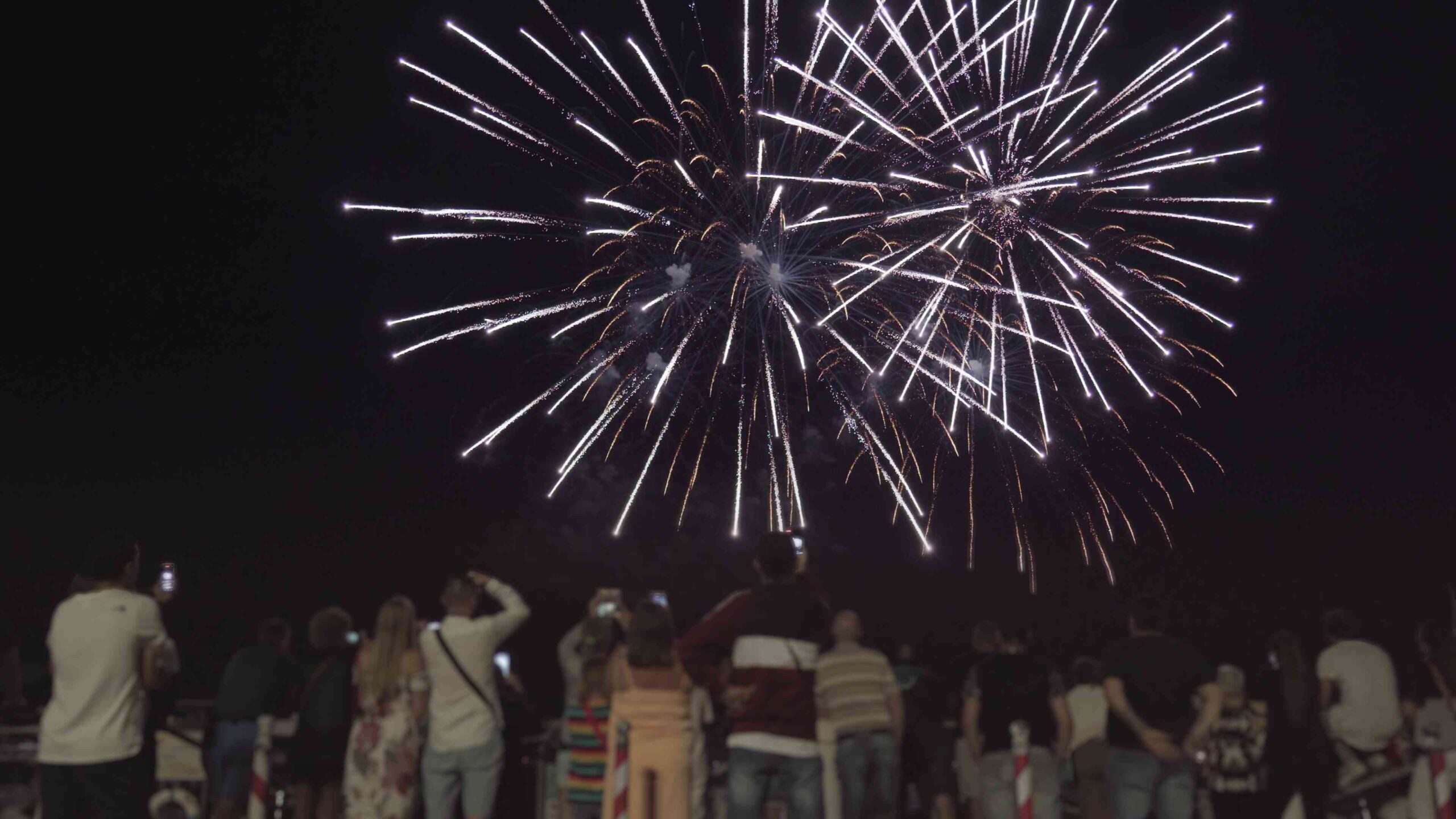 People watch fireworks