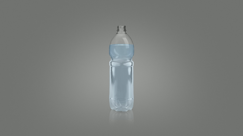 Bottiglia si riempie di acqua naturale