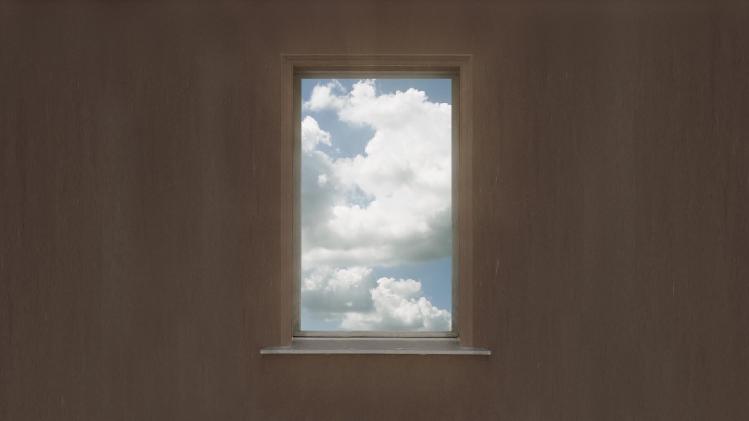 View of Clouds from Home Window: Timelapse with Sunlight Rays