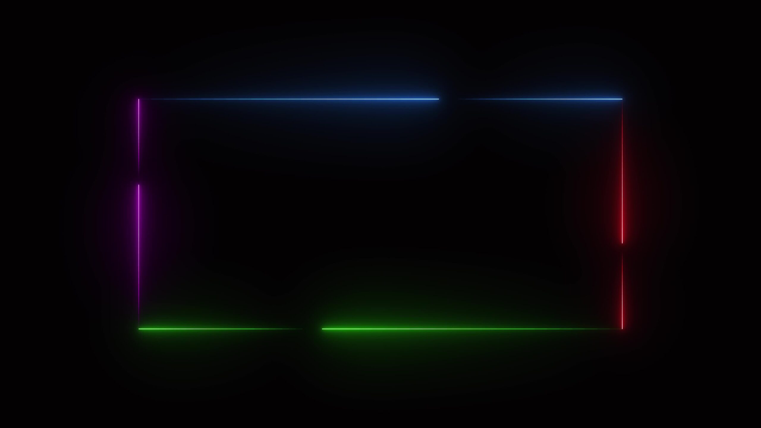 Loop of the ultraviolet light in the shape of a frame on a black background