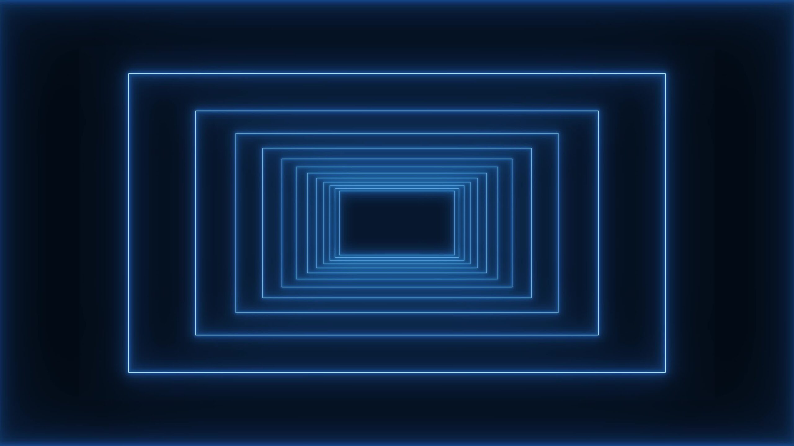 Rectangular neon blue tunnel