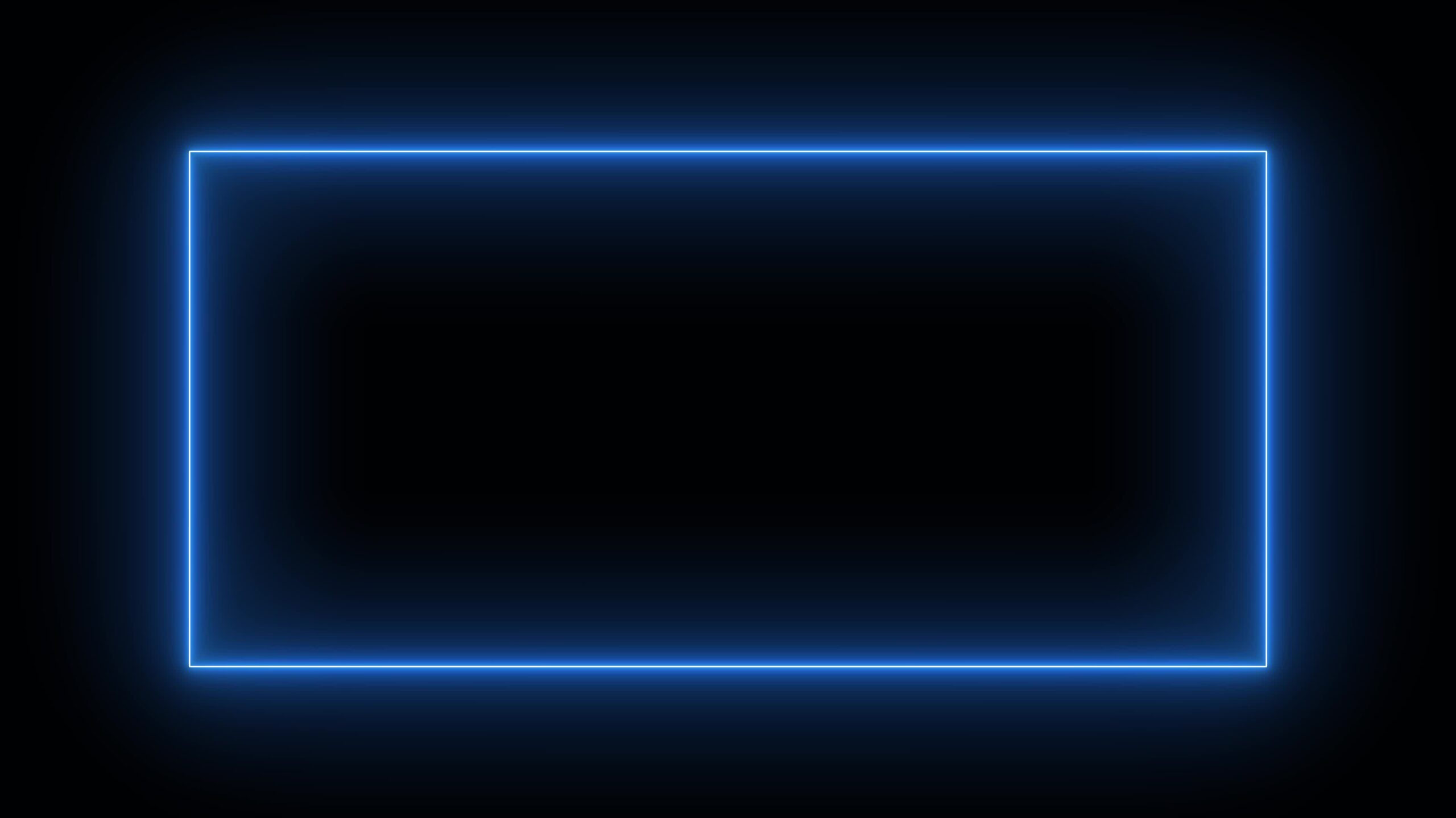 Neon frame of blue stripes on black