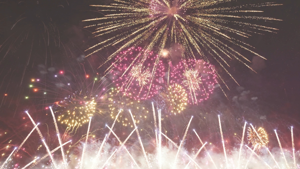 Transition with fireworks