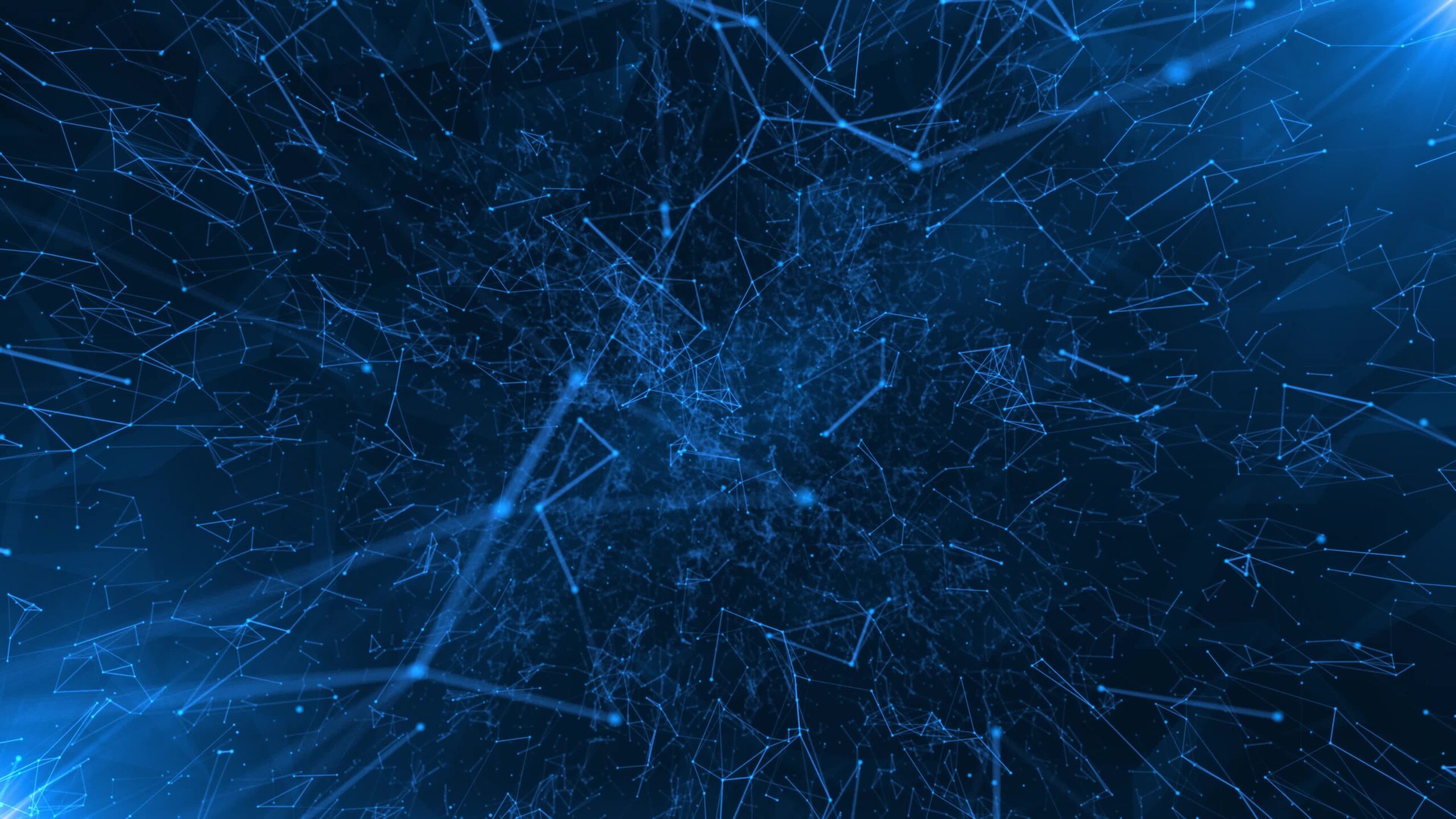 Digital energy glowing lines and triangles