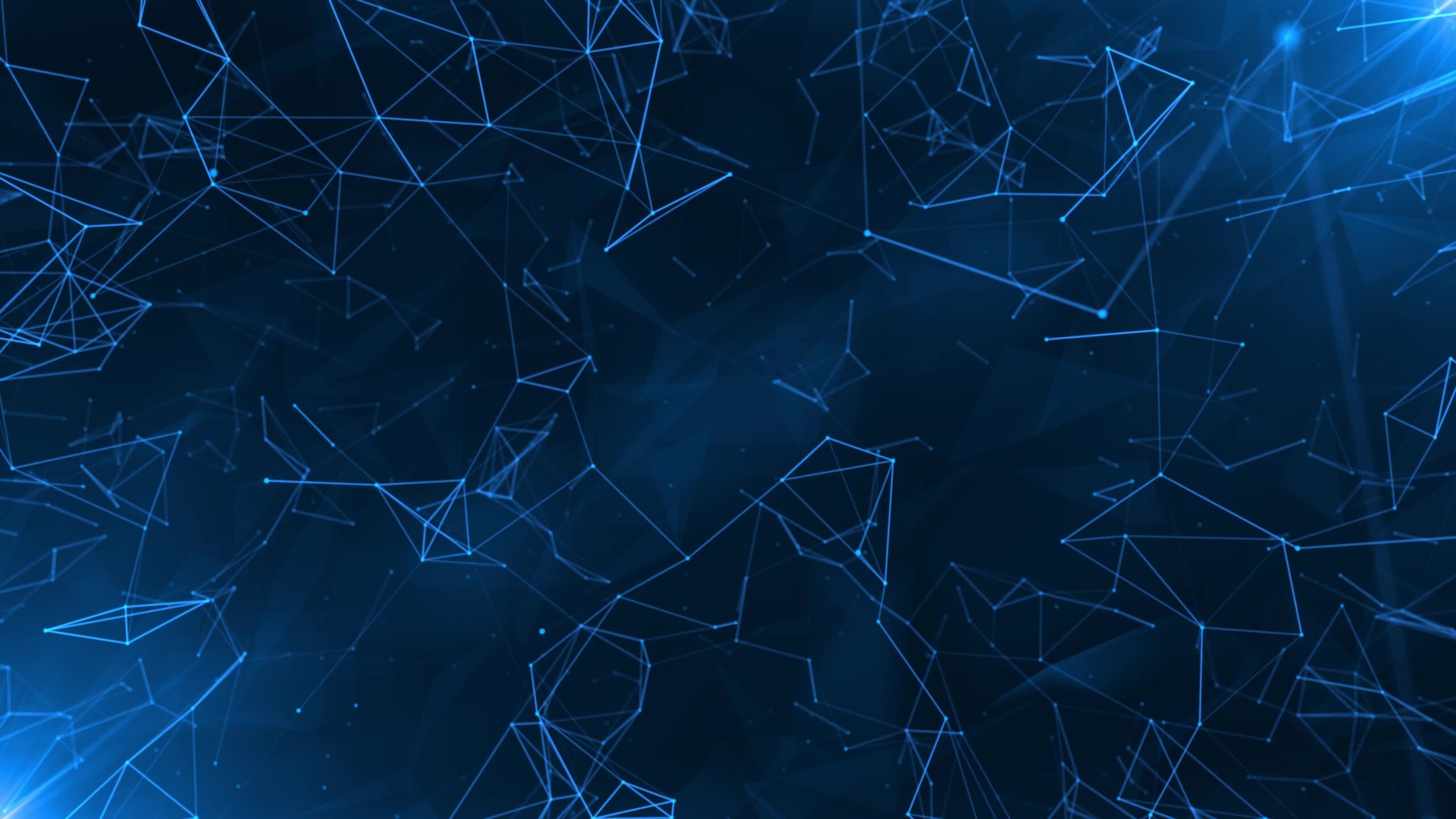 Technological background of blue lines and triangles