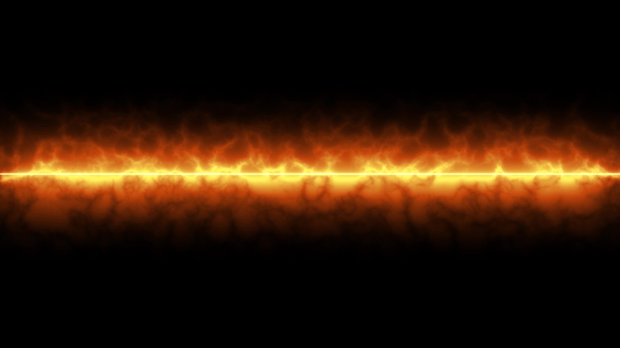 Linea orizzontale circondata da energia di fuoco