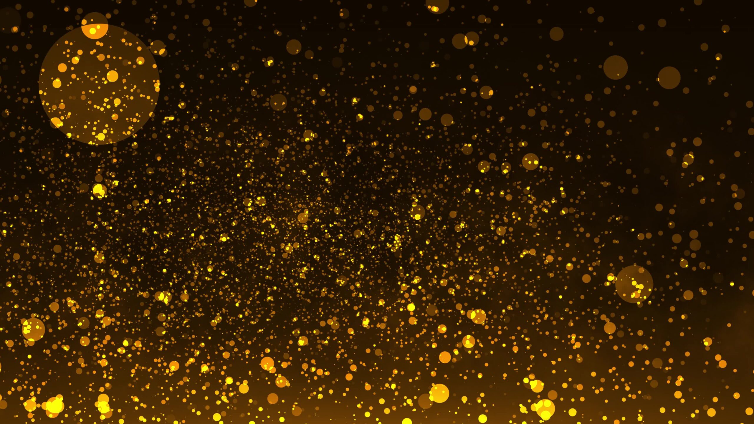 Yellow particles on a black background