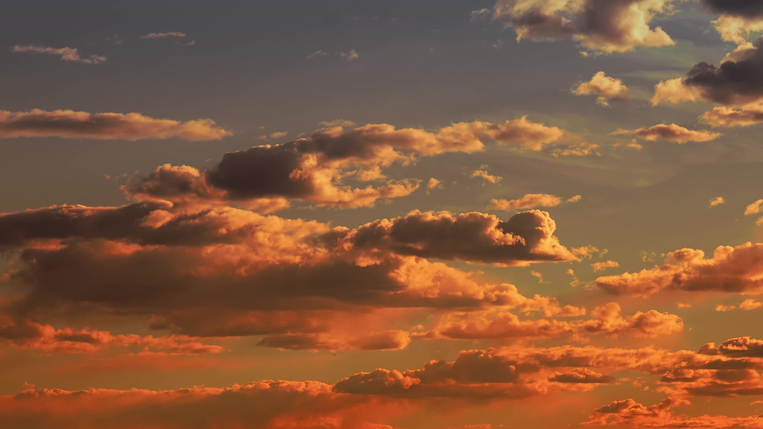 Nuvole nel cielo scorrono al tramonto