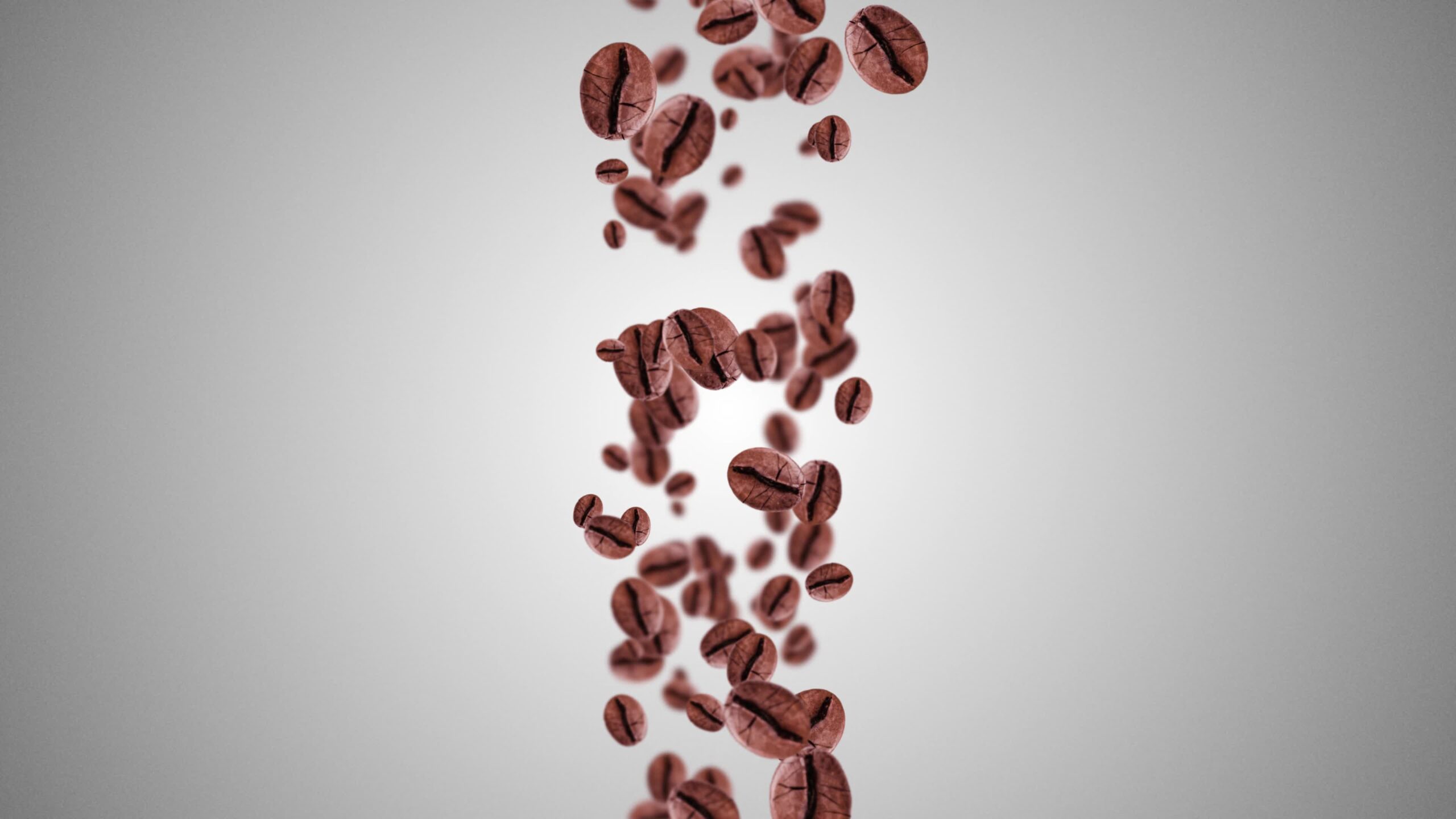 Coffee beans fall in slow motion