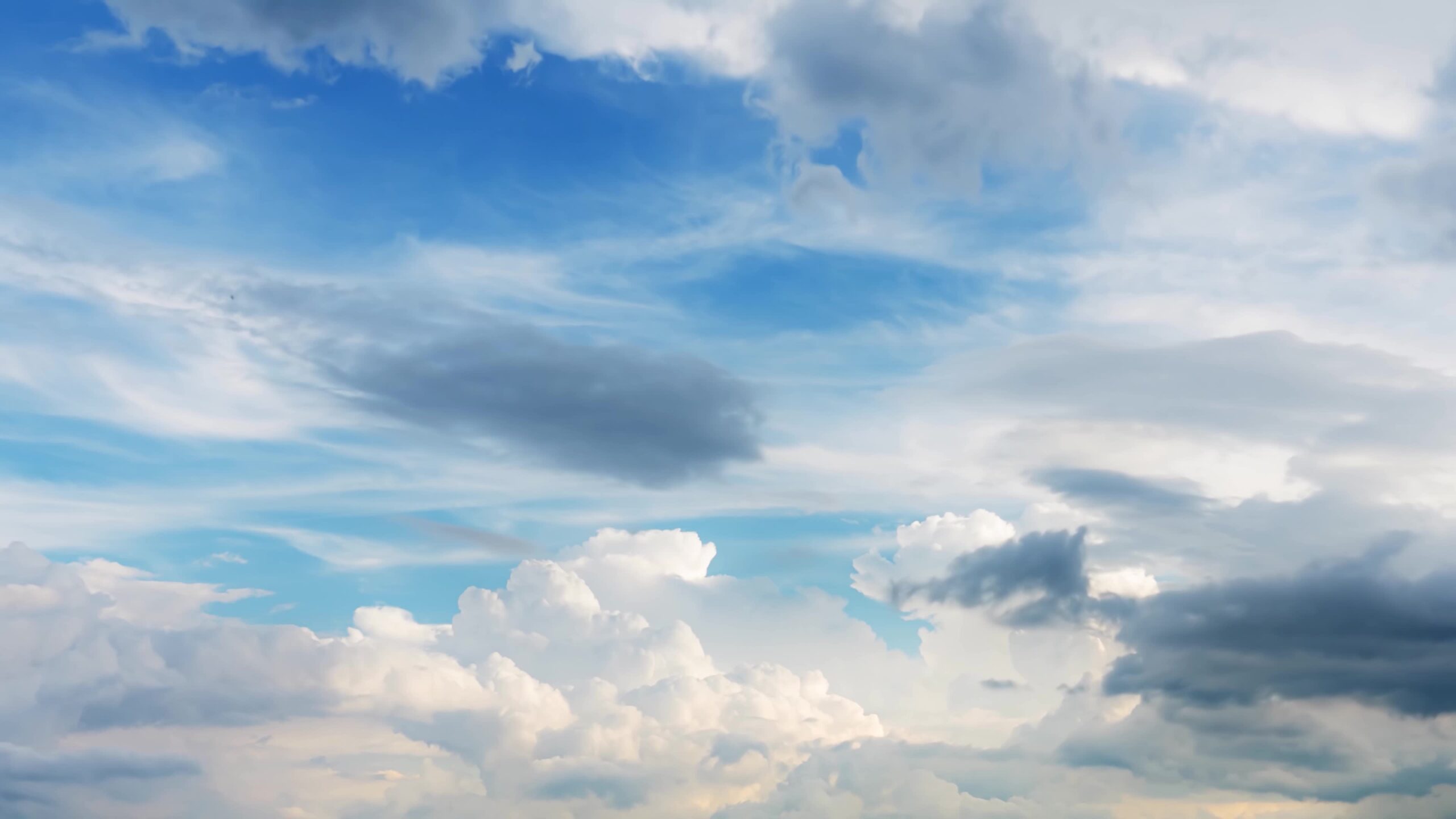 Timelapse of the clouds in the blue sky