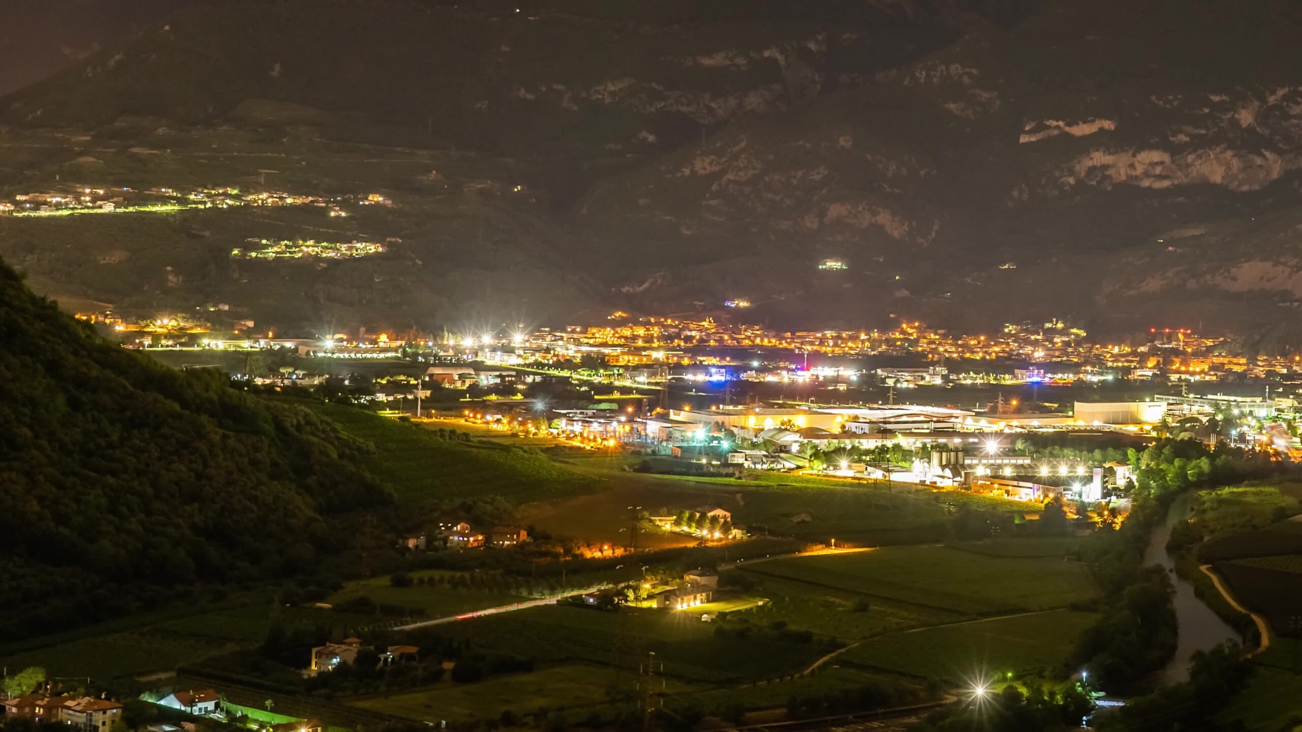 Timelapse of the luminous city at night