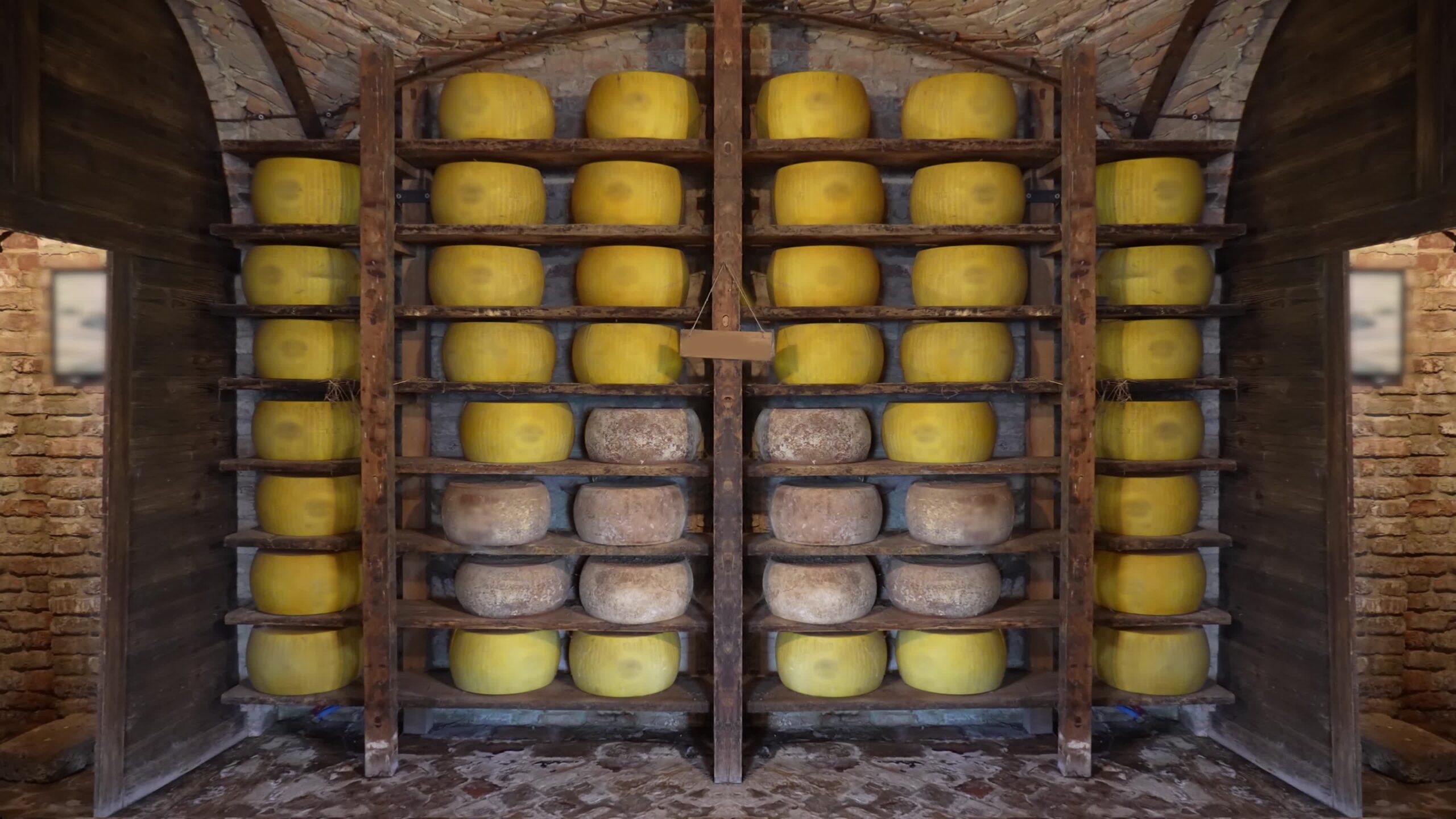 Cellar with parmesan cheese
