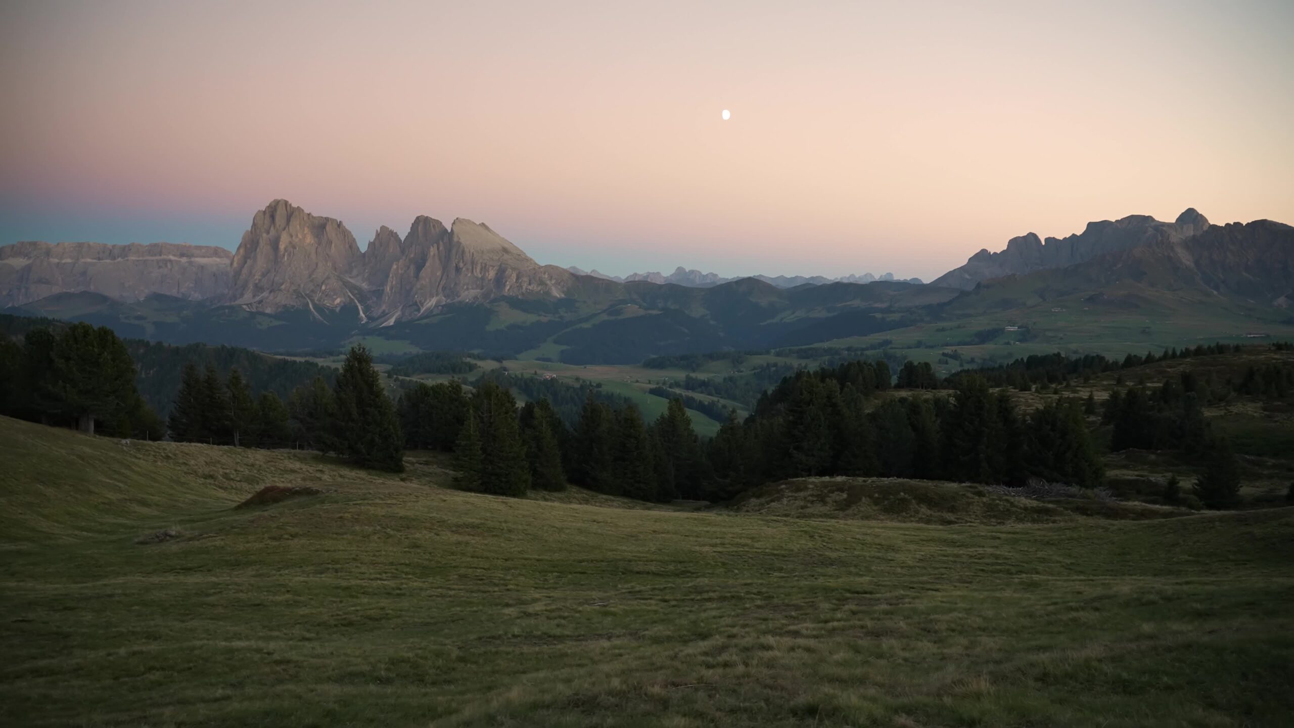 Sunset over the Italian mountains