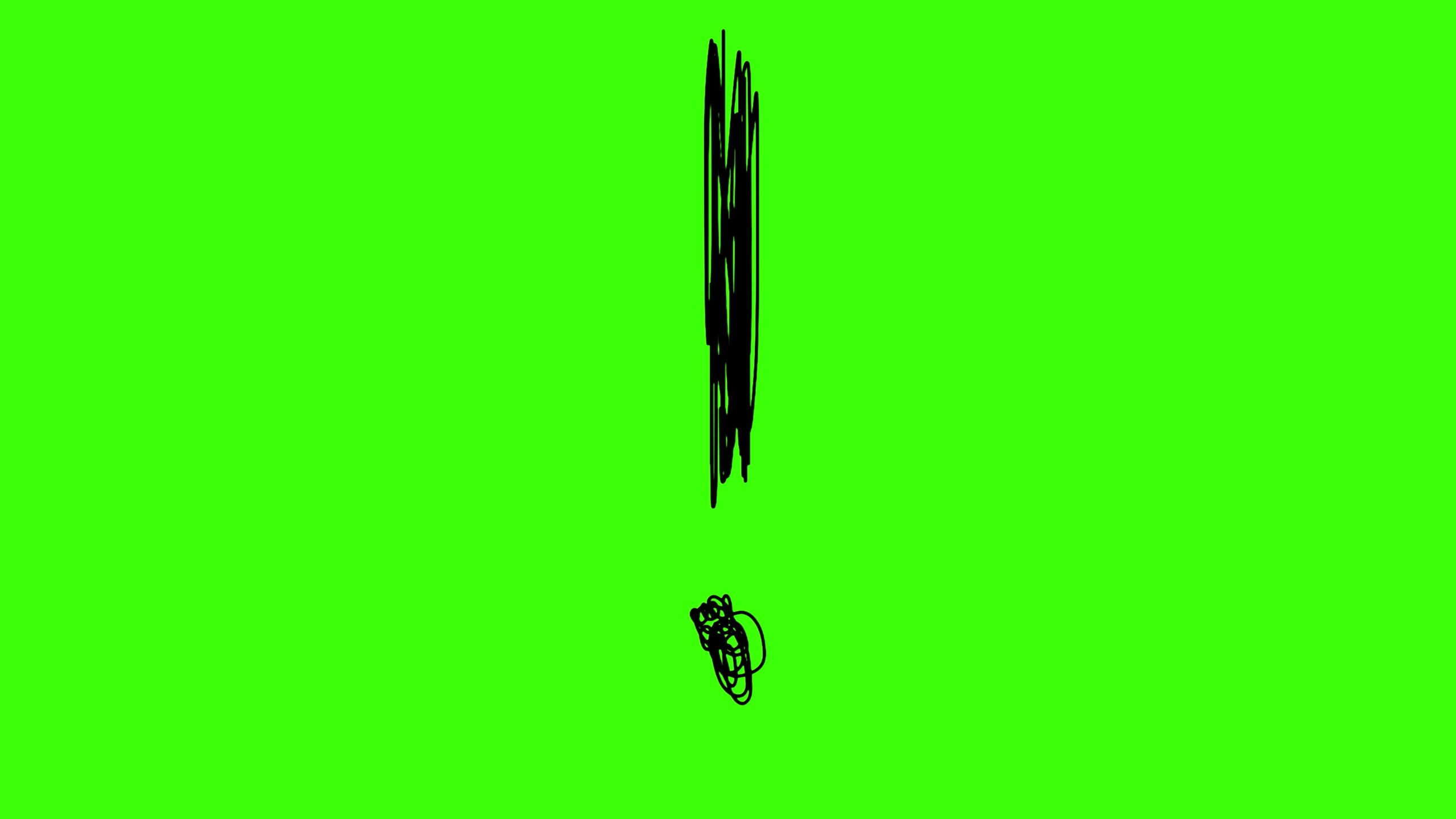 Exclamation mark on green screen
