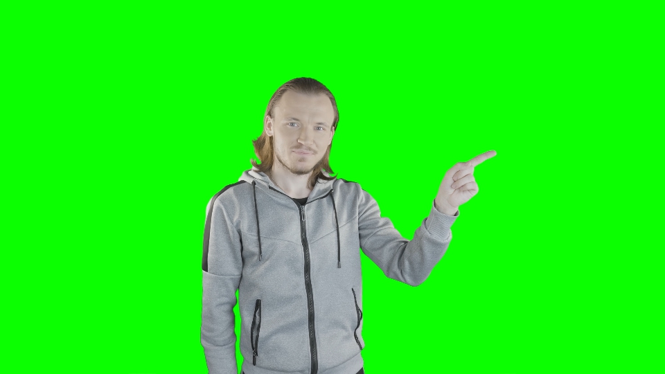 Uomo indica una lista su sfondo verde