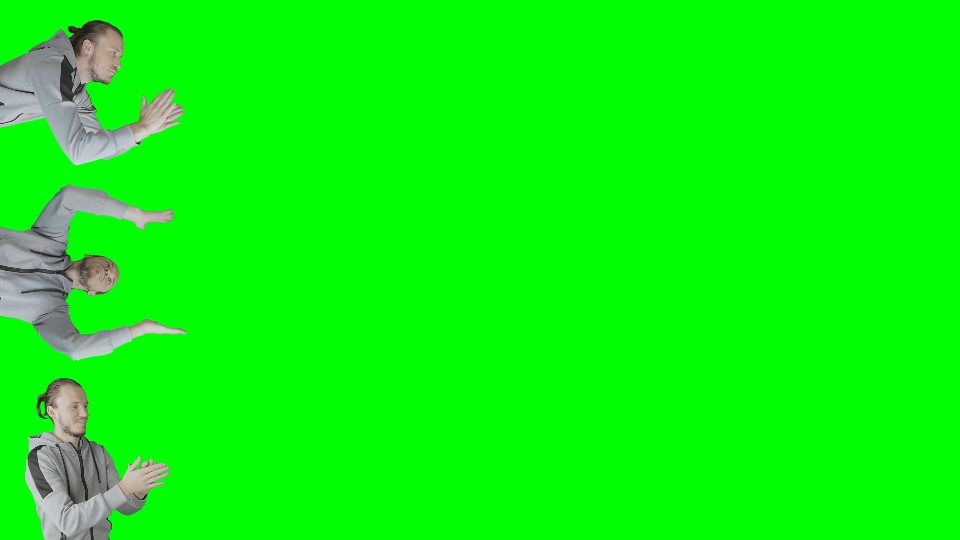 Three Men Applaud on Green Screen with Copy Space