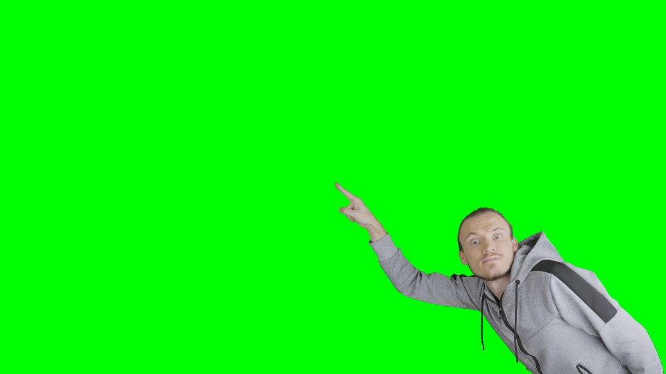 Invito Divertente all’Azione: Uomo su Green Screen