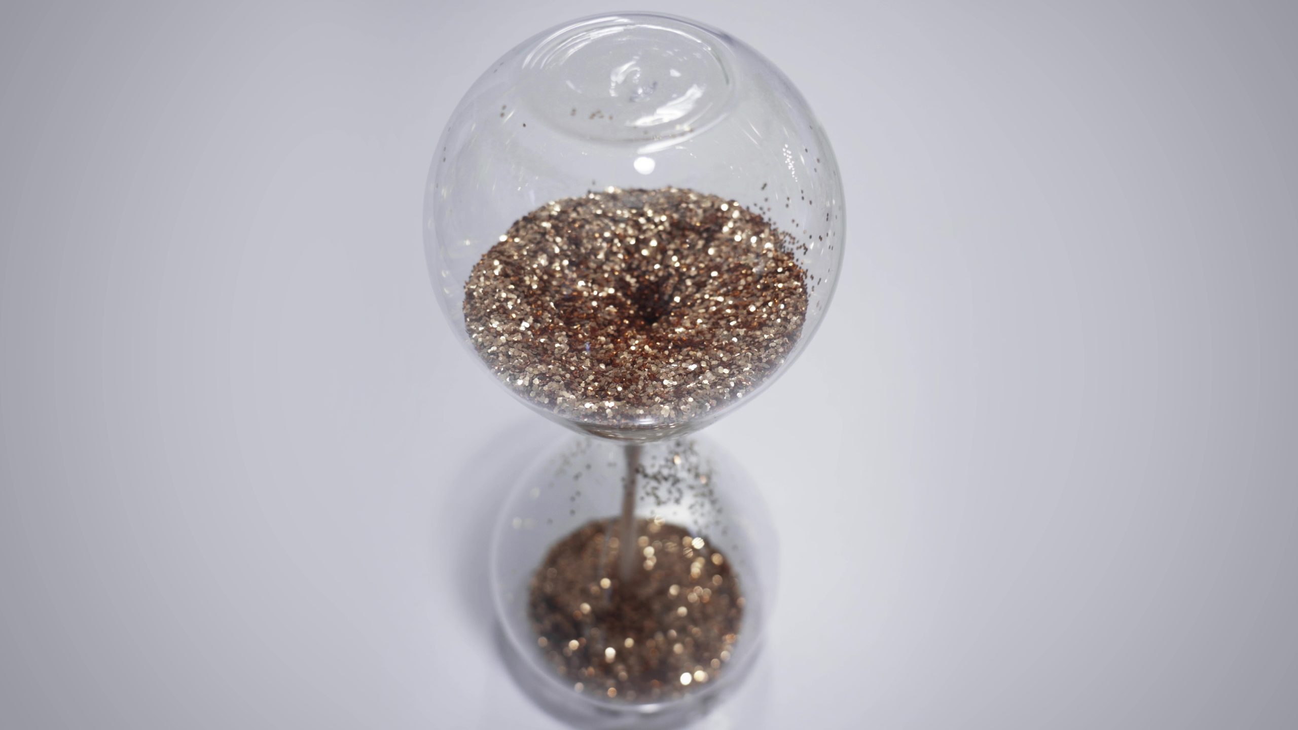 Hourglass with golden sand