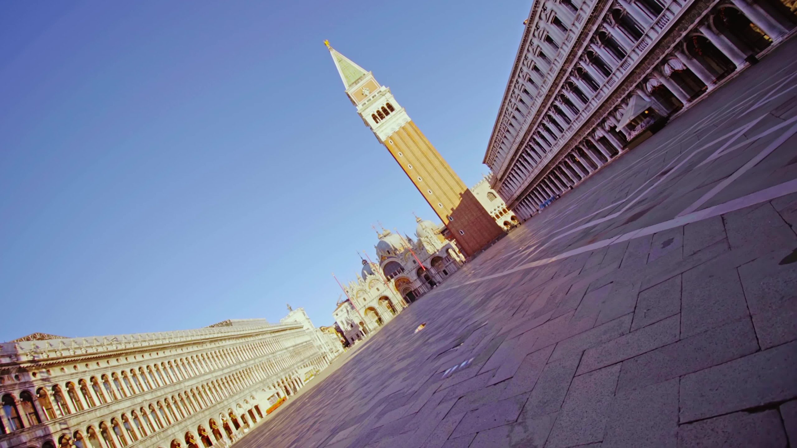 Crossing the desolate Piazza San Marco during the lockdown