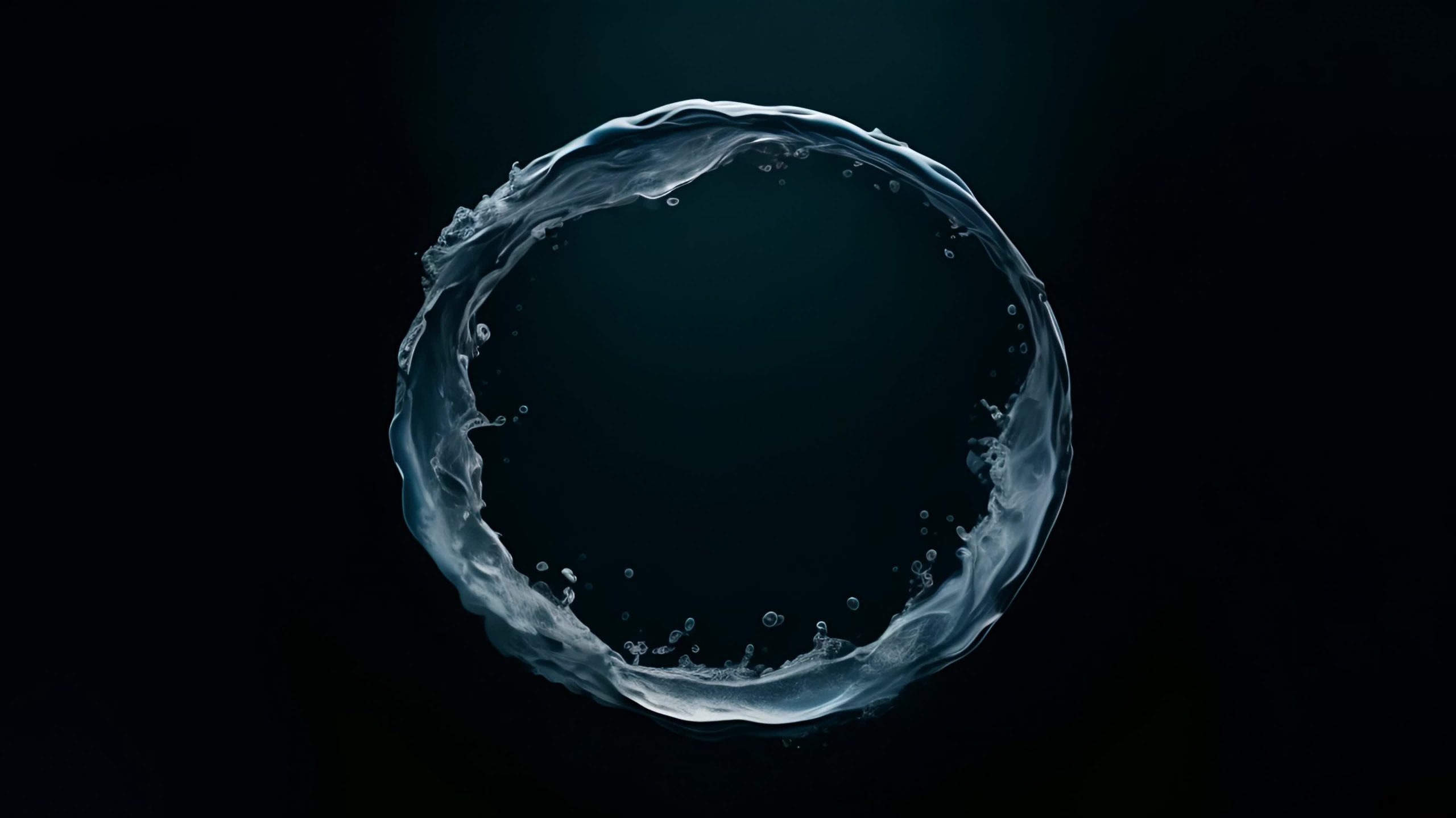 Frame of Water along the Edges on a Black Background