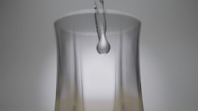 Pouring water into glass