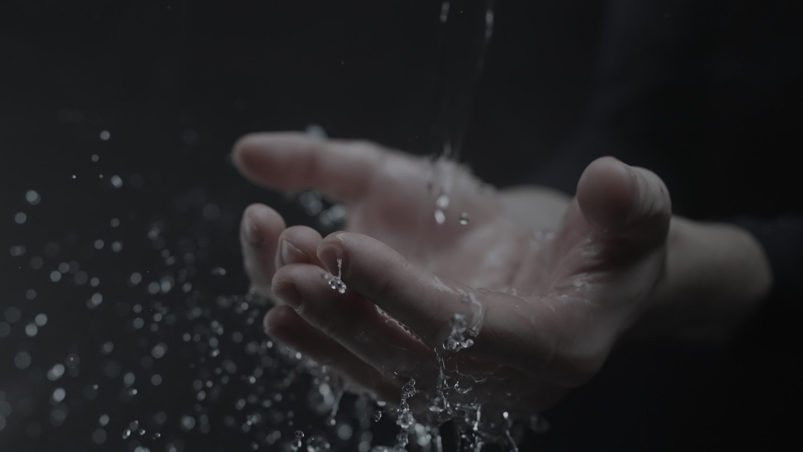 Open Hand with Water Splashes