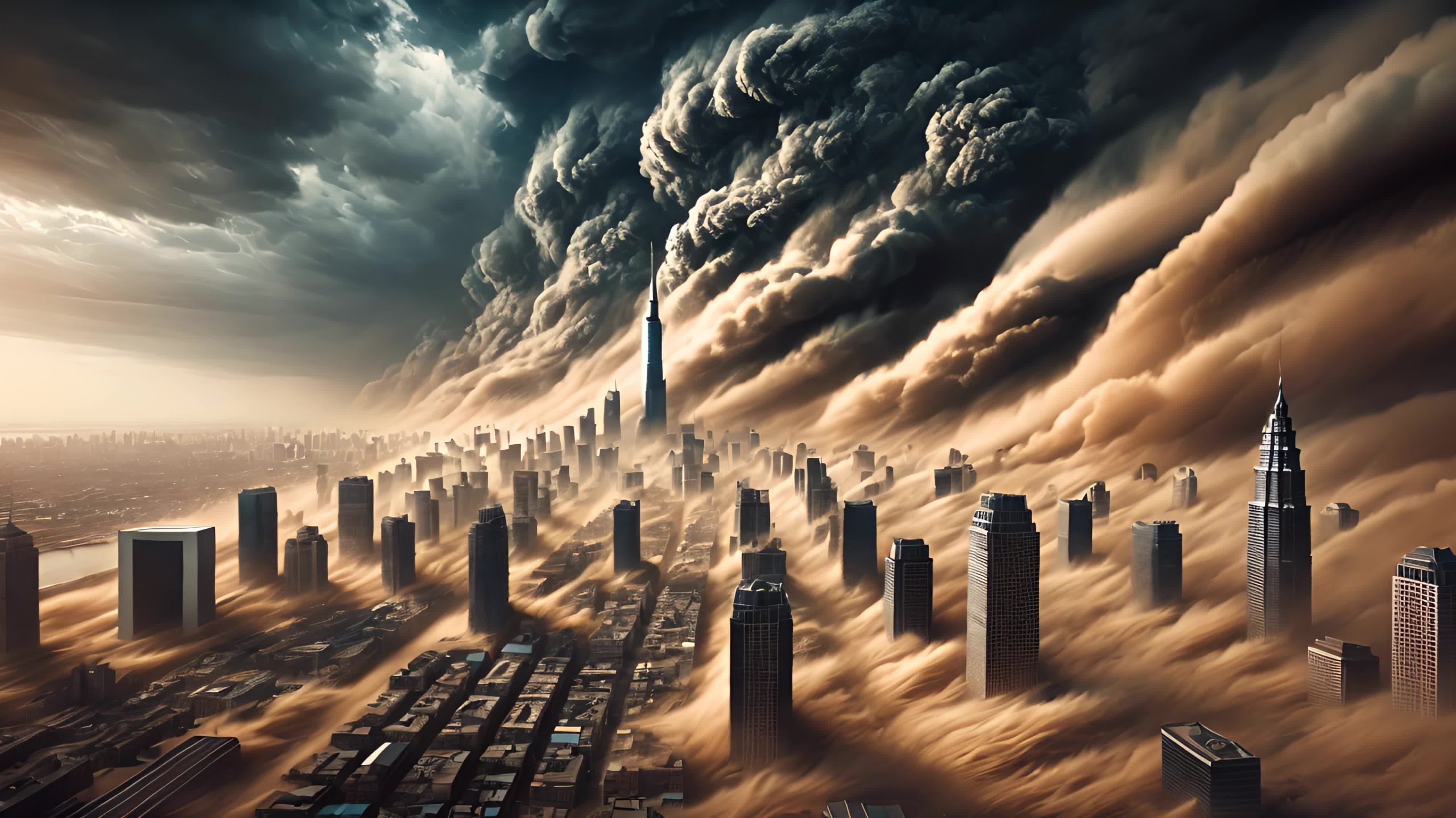 Apocalyptic Sandstorm Engulfing a City