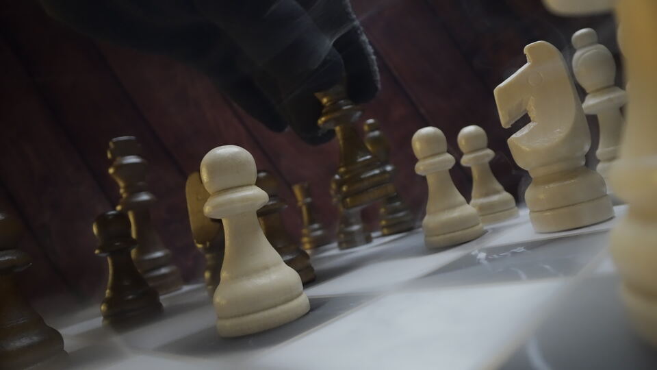 Strategic Chess Move Close-Up