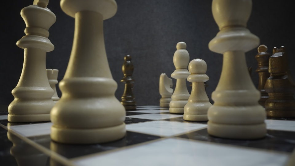 Chess Pieces in Tactical Formation