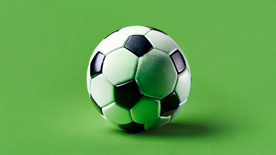 Classic Soccer Ball on Green Screen