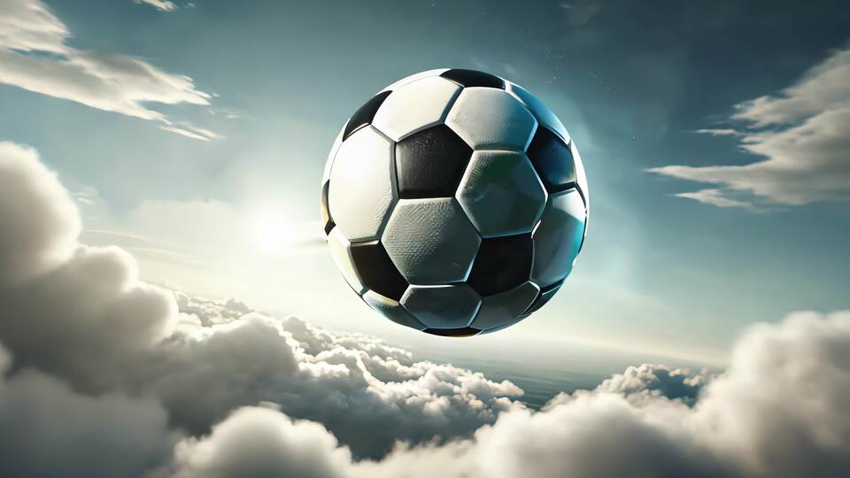 Floating Soccer Ball in the Sky