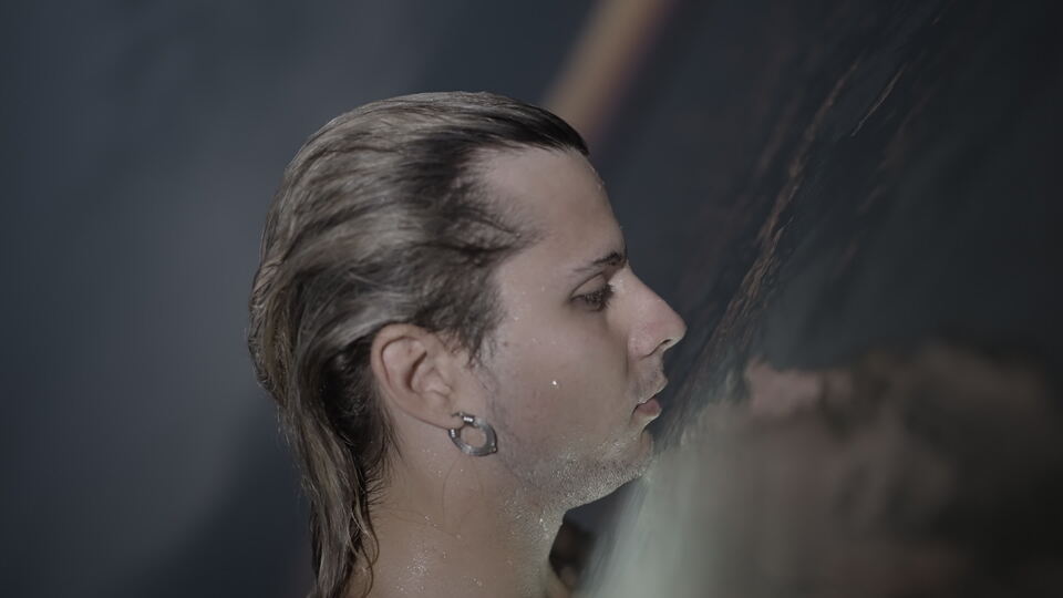 Face Immersing in Water in Slow Motion