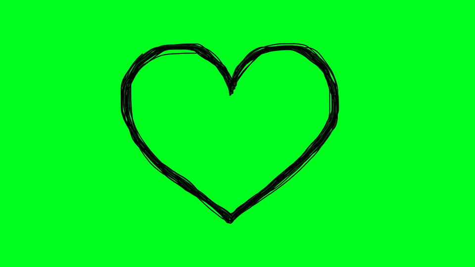 Cuore disegnato a mano in Stop Motion su Green Screen