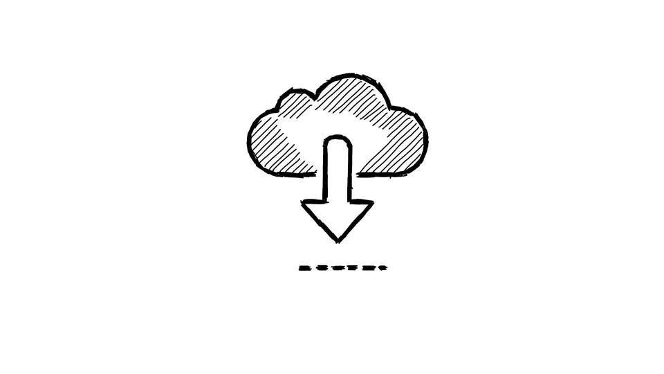 Hand-Drawn Cloud Download Icon