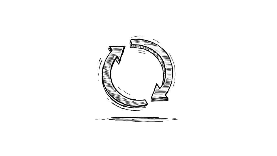 Icona di Sincronizzazione Disegnata a Mano