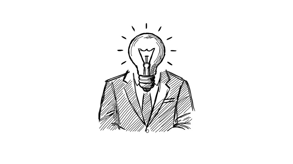 Lightbulb Head Businessman Illustration