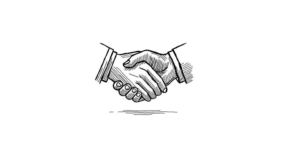 Handshake Line Drawing