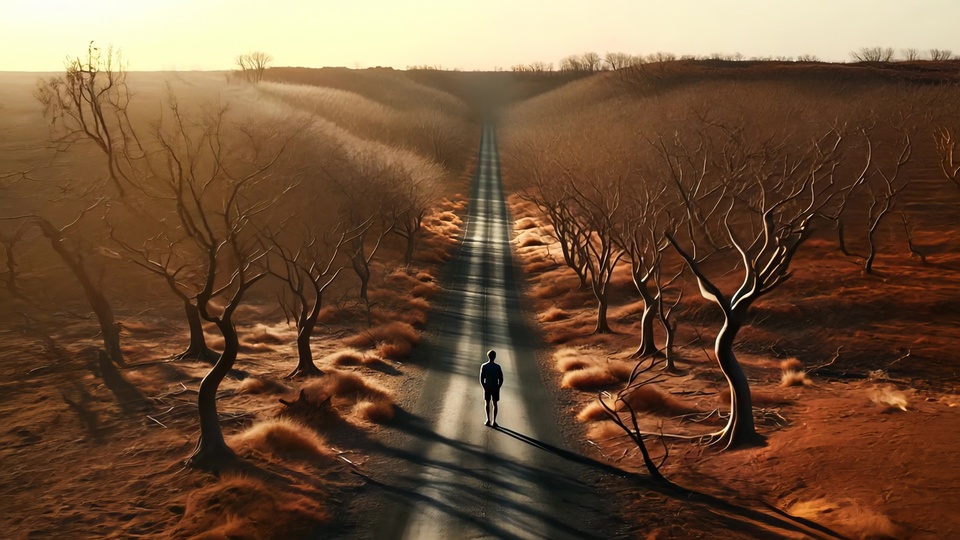 Camminata Solitaria su un Sentiero Deserto