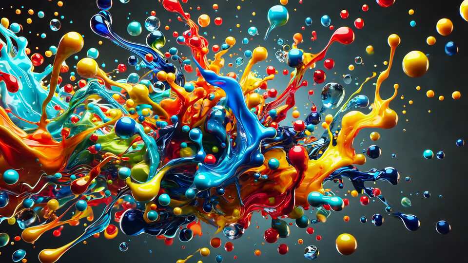 Schizzo di Colori Vivaci in Movimento Astratto