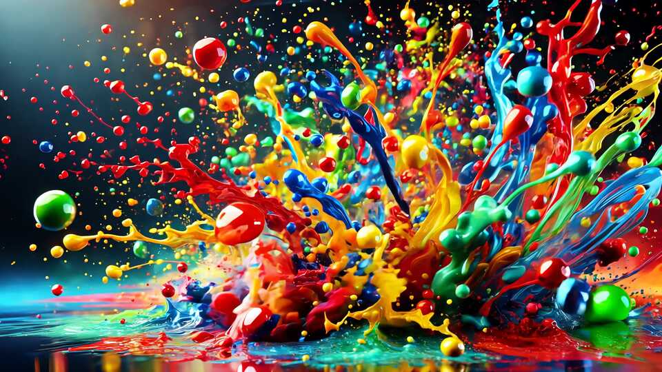 Vibrant Explosion of Colorful Paint Splash