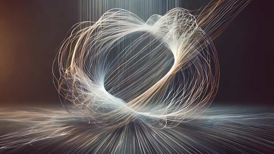 Flusso di energia astratto in un vortice di luce