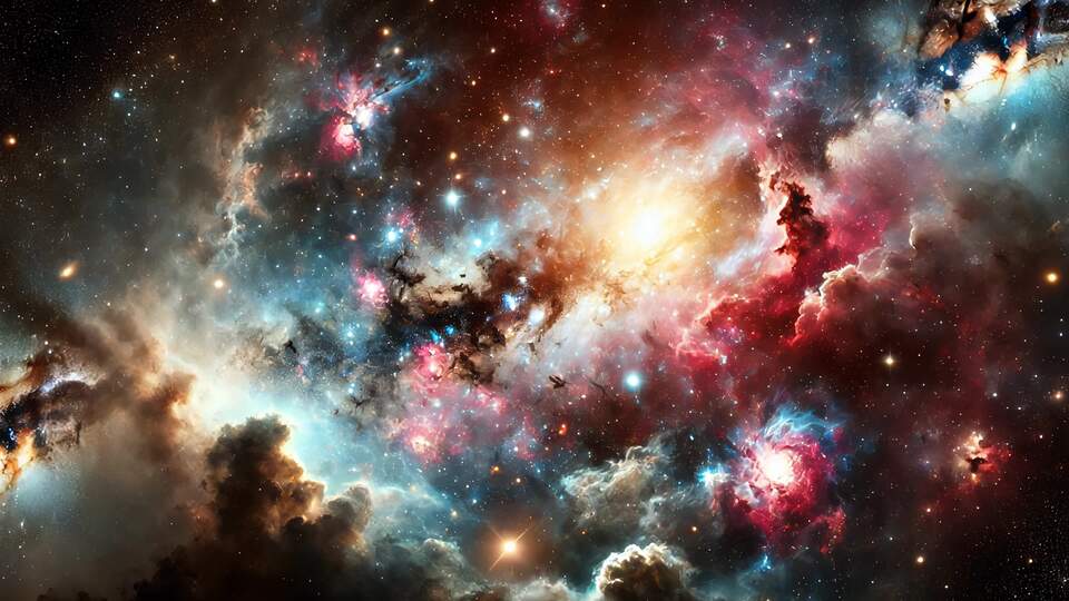 Nebulosa vibrante nello spazio profondo